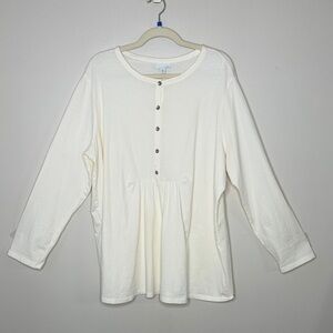 J. Jill Cream Button-Front Top